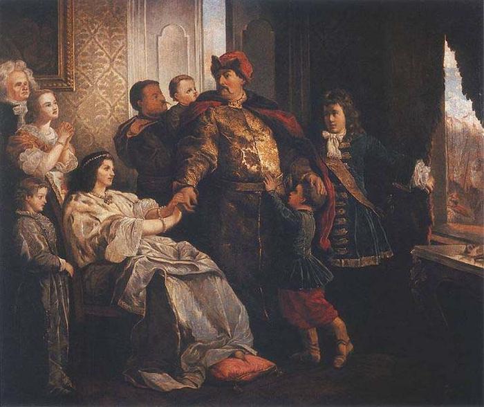 Wojciech Gerson Pozegnanie Jana III z rodzina przed wyprawa wiedenska oil painting image